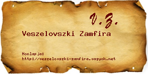 Veszelovszki Zamfira névjegykártya